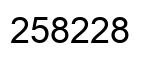 Number 258228 black image