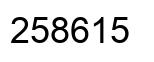 Number 258615 black image