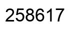 Number 258617 black image
