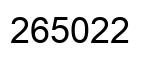 Number 265022 black image