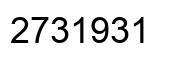 Number 2731931 black image