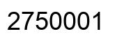 Number 2750001 black image