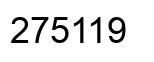 Number 275119 black image