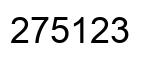 Number 275123 black image