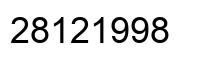 Number 28121998 black image