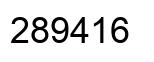 Number 289416 black image
