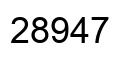 Number 28947 black image