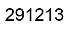 Number 291213 black image