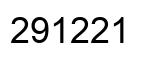 Number 291221 black image
