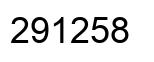Number 291258 black image