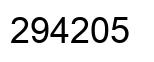 Number 294205 black image
