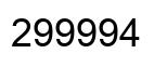 Number 299994 black image