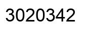 Number 3020342 black image