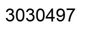 Number 3030497 black image