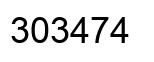 Number 303474 black image