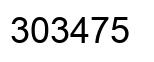 Number 303475 black image
