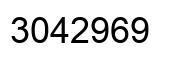 Number 3042969 black image