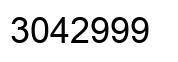 Number 3042999 black image
