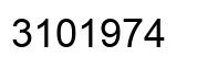 Number 3101974 black image