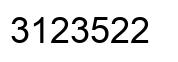 Number 3123522 black image