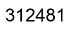 Number 312481 black image