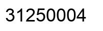 Number 31250004 black image
