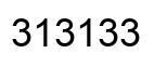 Number 313133 black image