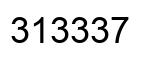 Number 313337 black image