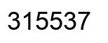 Number 315537 black image