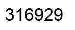 Number 316929 black image