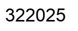 Number 322025 black image