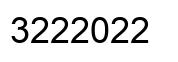 Number 3222022 black image