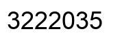Number 3222035 black image
