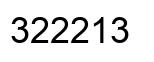 Number 322213 black image