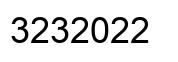 Number 3232022 black image
