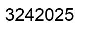 Number 3242025 black image
