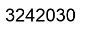 Number 3242030 black image
