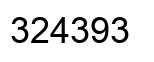 Number 324393 black image