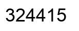 Number 324415 black image