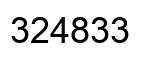 Number 324833 black image