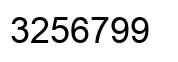 Number 3256799 black image