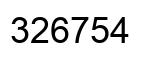 Number 326754 black image