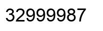 Number 32999987 black image