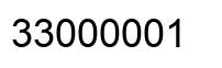Number 33000001 black image