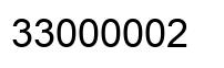 Number 33000002 black image