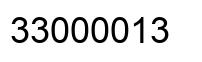 Number 33000013 black image