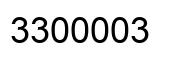 Number 3300003 black image