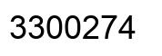Number 3300274 black image