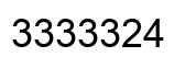 Number 3333324 black image