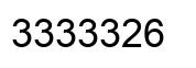 Number 3333326 black image